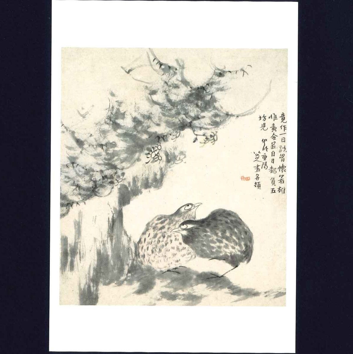 中国絵画－安晩帖：菊鶉図 | 泉屋博古館のミュージアムショップ